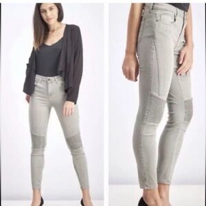 NWT Pistola Audrey Moto Cropped Jeans Gray Size 33